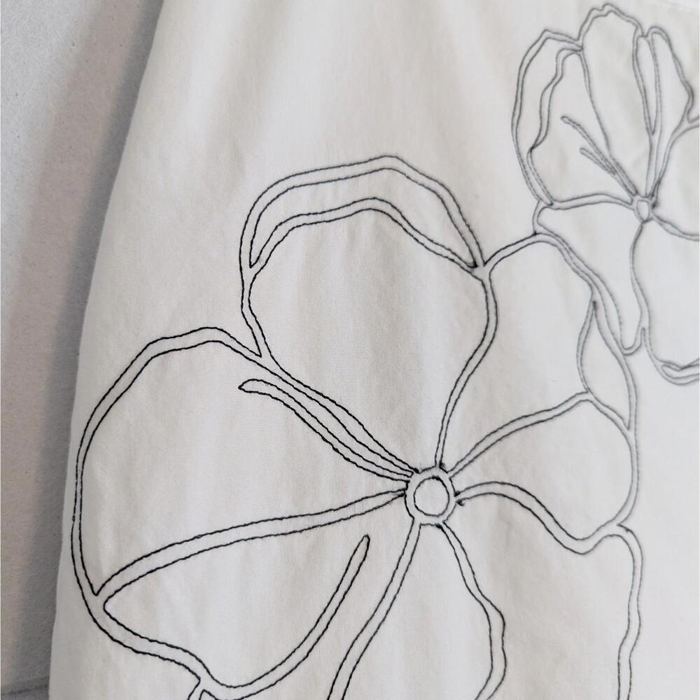 Vintage 90s Casual Corner cotton minimalist flower stitch short skirt - Picture 3 of 8